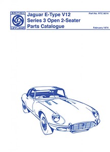 Livre : Jaguar E-Type V12 - Series 3 Open 2 Seater (1971-1974) - Official Parts Catalogue 