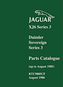 Livre : Jaguar XJ6 & Daimler Sovereign - Series 3 (up to August 1985) - Official Parts Catalogue 