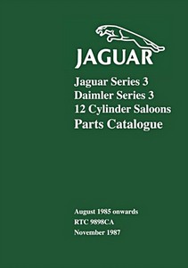 Book: Jaguar XJ12 - Series 3 / Daimler Double Six - Series 3 (August 1985 onwards) - Official Parts Catalogue 