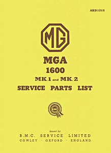 Livre : MGA 1600 Mk. 1 and Mk. 2 - Service Parts List