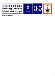 Livre : Rover 3 & 3.5 Litre Saloon and Coupe (P5) - Official Workshop Manual 