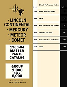 Book: 1960-1964 Lincoln & Mercury - Master Parts Catalog