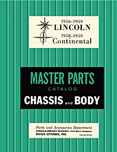Book: 1956-1959 Lincoln Master Parts Catalog