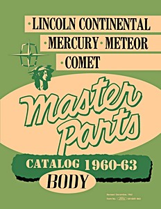 Book: 1960-1963 Lincoln Continental / Mercury Meteor, Comet - Body Master Parts Catalog 