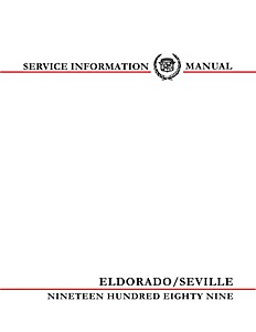 Book: 1989 Cadillac Eldorado, Seville - Service Manual 
