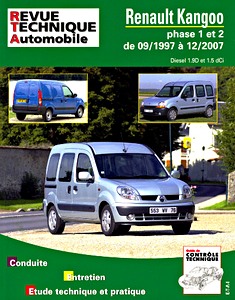 Livre : Renault Kangoo - Phase 1 et 2 - Diesel 1.9D et 1.5 dCi (09/1997-12/2007) - Revue Technique Automobile (RTA 101.1)
