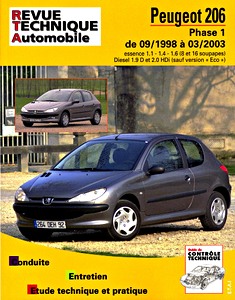 Livre : Peugeot 206 - Phase 1 - essence 1.1 - 1.4 - 1.6 / Diesel 1.9 D et 2.0 HDi (9/1998-3/2003) - Revue Technique Automobile (RTA 103)