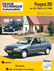 Book: Peugeot 205 - essence 1.0, 1.1, 1.3 et 1.4 / Diesel 1.8D et 1.8 Turbo D (03/1983-12/1998) - Revue Technique Automobile (RTA 112)