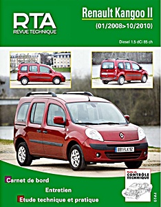Livre : Renault Kangoo II - Diesel 1.5 dCi 85 ch (01/2008-10/2010) - Revue Technique Automobile (RTA B765.5)
