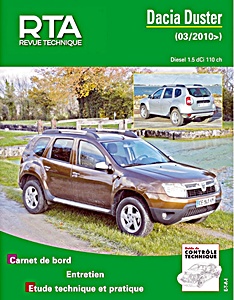 Livre : Dacia Duster - Diesel 1.5 dCi 110 ch (depuis 03/2010) - Revue Technique Automobile (RTA B769.5)