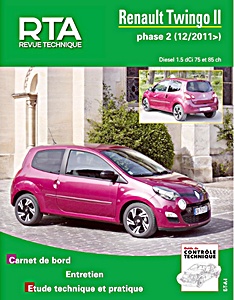 Livre : Renault Twingo II - Phase 2 - Diesel 1.5 dCi 75 et 85 ch (depuis 12/2011) - Revue Technique Automobile (RTA B785)