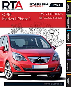 Livre : Opel Meriva II - Phase 1 - diesel 1.7 CDTi 110 ch (09/2010 - 12/2013) - Revue Technique Automobile (RTA 795)