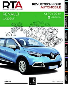 Livre : Renault Captur - essence 0.9 TCe 90 ch (depuis 02/2013) - Revue Technique Automobile (RTA 806)