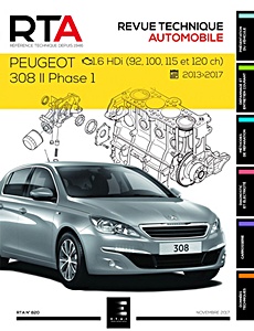 Livre : Peugeot 308 II - Phase 1 - Diesel 1.6 HDi (2013-2017) - Revue Technique Automobile (RTA 820)
