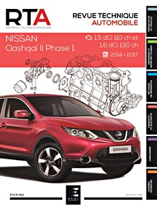 Książka: Nissan Qashqai II - Phase 1 - Diesel 1.5 dCi 110 et 1.6 dCi 130 (2014-2017) - Revue Technique Automobile (RTA 822)