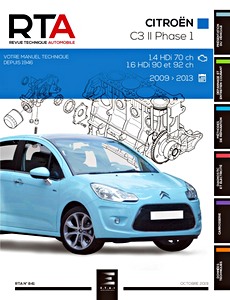 Book: Citroën C3 II - Phase 1 - Diesel 1.4 HDi (70 ch) et 1.6 HDi (90 et 92 ch) (11/2009-02/2013) - Revue Technique Automobile (RTA 841)
