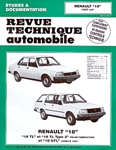 Livre : [RTA 384] Renault 18 - moteur 1397 cm³ (1978-1986)