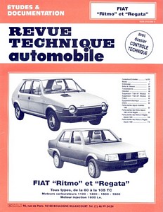 Livre : Fiat Ritmo et Regata - essence 60 à 105 TC (1978-1990) - Revue Technique Automobile (RTA 392.6)