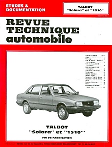 Book: Talbot Solara et 1510 (1981-1985) - Revue Technique Automobile (RTA 404)