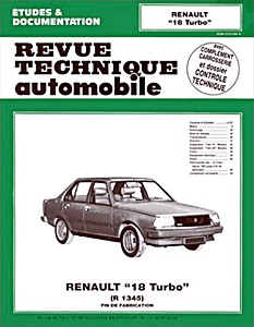 Livre : Renault 18 Turbo (R 1345) (1981-1986) - Revue Technique Automobile (RTA 419)
