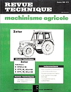 Livre : Zetor 4712, 4718, 5711, 5718, 5745, 5748, 6711, 6718, 6745, 6748 - Revue Technique Machinisme Agricole (RTMA 9)