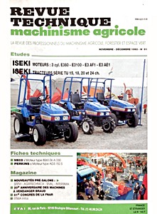 Livre : Iseki TU 315 F, TU 318 F, TU 320 F et TU 324 F - moteurs à 3 cylindres - Revue Technique Machinisme Agricole (RTMA 91)