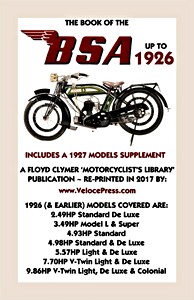 Livre : Book of the BSA (up to 1926) (+ 1927 Models Suppl)