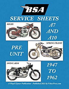 Livre : BSA Service Sheets - A7 & A10 Pre Unit (1947-1962)