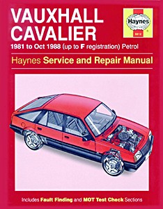 Livre : Vauxhall Cavalier - Petrol (1981 - Oct 1988) - Haynes Service and Repair Manual