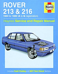 Livre : Rover 213 & 216 (1984-1989) - Haynes Service and Repair Manual