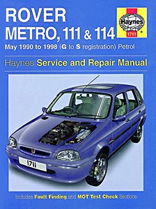 Book: Rover Metro, 111 & 114 - Petrol (May 1990-1998) - Haynes Service and Repair Manual