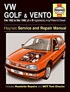 Livre : VW Golf 3 & Vento - 4 cyl Petrol & Diesel (Feb 1992 - Mar 1998) - Haynes Service and Repair Manual