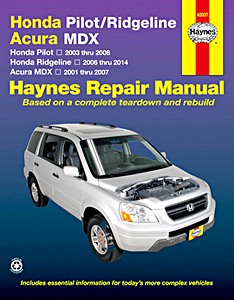 Książka: Honda Pilot (2003-2007), Ridgeline (2006-2012) / Acura MDX (2001-2007) (USA) - Haynes Repair Manual