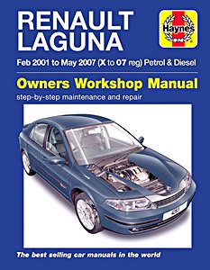 Livre: Renault Laguna - Petrol & Diesel (Feb 2001 - May 2007) - Haynes Service and Repair Manual