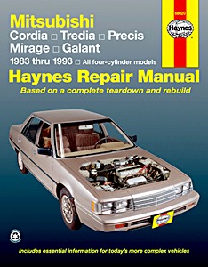 Livre : Mitsubishi Cordia, Tredia, Precis, Mirage, Galant - All four-cylinder models (1983-1993) (USA) - Haynes Repair Manual