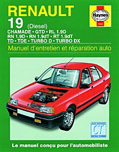 Livre : Renault 19 - Diesel (1988-1997) - Manuel d'entretien et réparation Haynes