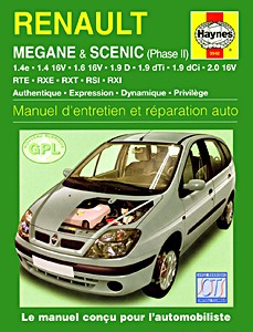 Livre : Renault Mégane et Scénic Phase II - essence et Diesel (1999-2002) - Manuel d'entretien et réparation Haynes
