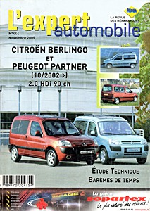 Livre : Citroën Berlingo / Peugeot Partner - Diesel 2.0 HDi (90 ch) (depuis 10/2002) - L'Expert Automobile