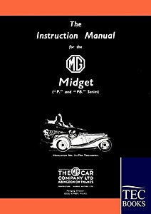 Book: The Instruction Manual for the MG Midget (P and PB Series, 1934-1936) 