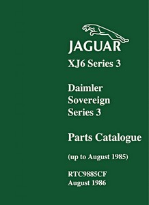 Livre: Jaguar XJ6 & Daimler Sovereign - Series 3 (up to August 1985) - Official Parts Catalogue 