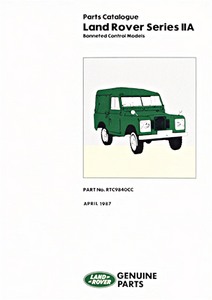 Boek: Land Rover Series 2A Bonneted Control - Official Parts Catalogue 