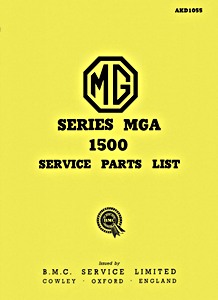 Livre: MG Series MGA 1500 - Service Parts List 