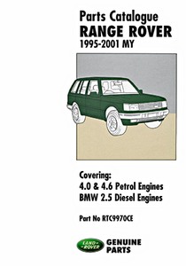 Książka: Range Rover - 4.0 & 4.6 Petrol - BMW 2.5 Diesel (1995-2001 MY) - Official Parts Catalogue 