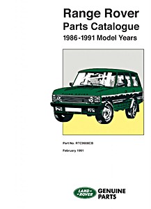 Książka: Range Rover Petrol 3.5, 3.9 / Diesel 2.4 (VM) (1986-1992) - Official Parts Catalogue 