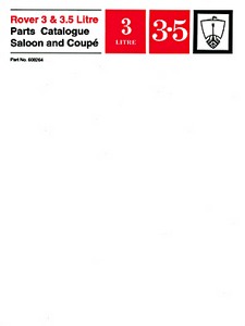 Book: Rover 3 & 3.5 Litre Saloon & Coupe (P5) - Official Parts Catalogue 