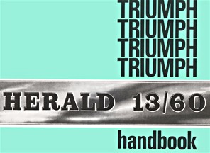 Livre : Triumph Herald 13/60 - Official Owner's Handbook 