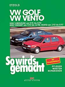Couverture revue technique VW Golf III (9/1991-8/1997), Golf Variant (9/1993-12/1998), Vento (2/1992-8/1997) - Benziner