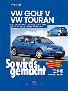 Okładka instrukcji napraw VW Golf V (10/2003-09/2008), Golf Plus (01/2005-02/2009), Jetta (08/2005-09/2008), Touran (03/2003-09/2006)