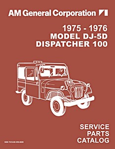 Book: 1975-1976 Jeep Model DJ-5D Dispatcher - Service Parts Catalog 