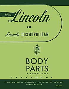 Book: 1950 Lincoln and Lincoln Cosmopolitan - Body Parts Catalogue 